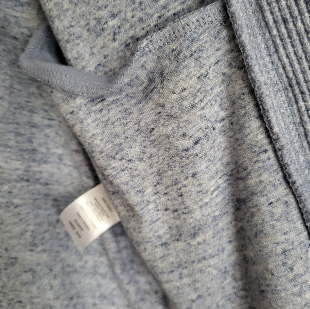 Talbots Heathered Blue Long Sleeve Shawl Collar Open Sweater Cardigan Medium - Picture 4 of 8